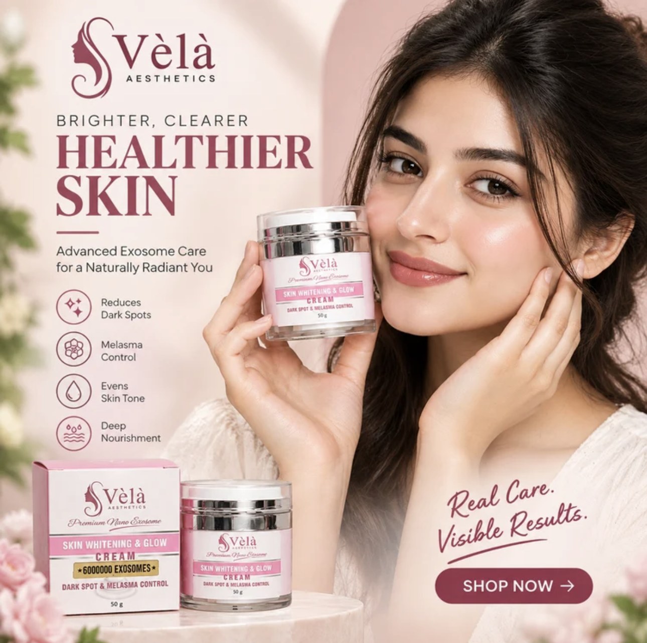 Vèla Skin Whitening & Glow Cream campaign