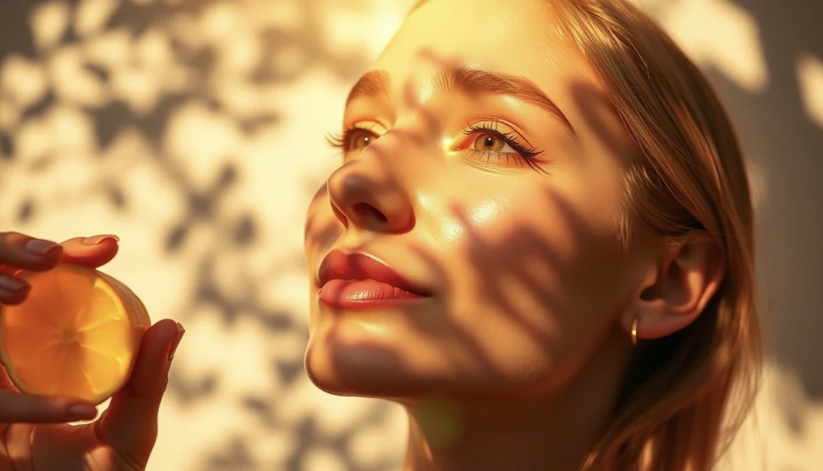Glowing skin in sunlight